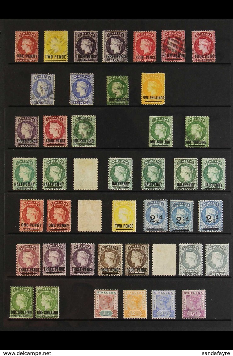 1864-94 QUEEN VICTORIA COLLECTION. An Attractive Collection Of Mint & Used Issues With Opt Types, Values To 5s, Perf Var - Isola Di Sant'Elena