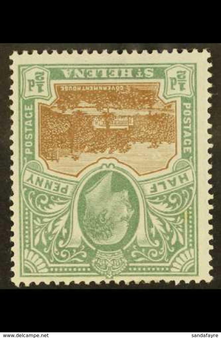 1903 ½d Brown And Grey-green With WATERMARK INVERTED Variety, SG 55w, Very Fine Mint. For More Images, Please Visit Http - Sainte-Hélène
