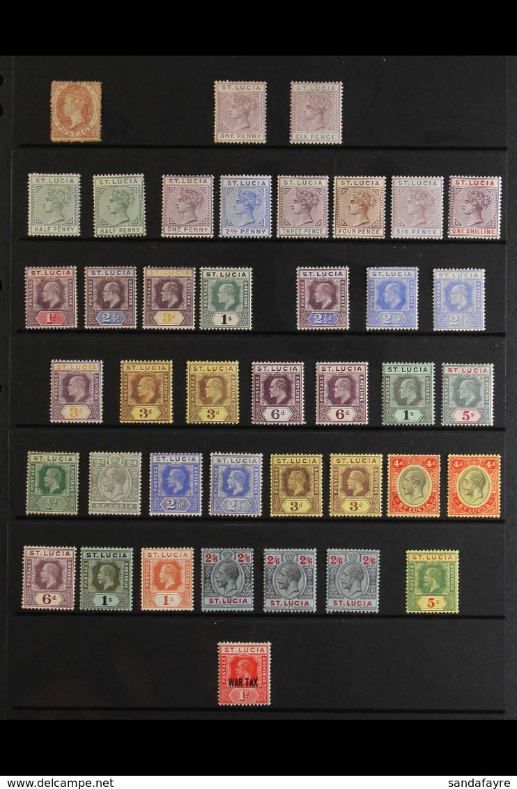1860-1951 MINT COLLECTION Presented On Stock Pages That Includes An 1860 Star Wmk 1d Rose Red (SG 1), 1891-98 Die II Ran - St.Lucia (...-1978)