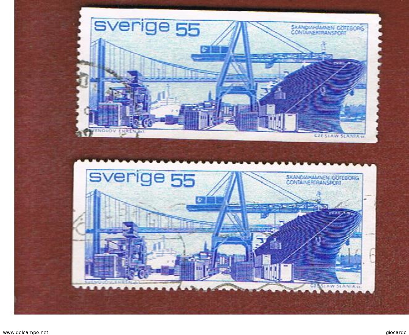 SVEZIA (SWEDEN) - SG 647 - 1971   CONTAINER PORT, GOTHENBURG (2 DIFFERENT PERFORATIONS)       - USED° - Gebraucht