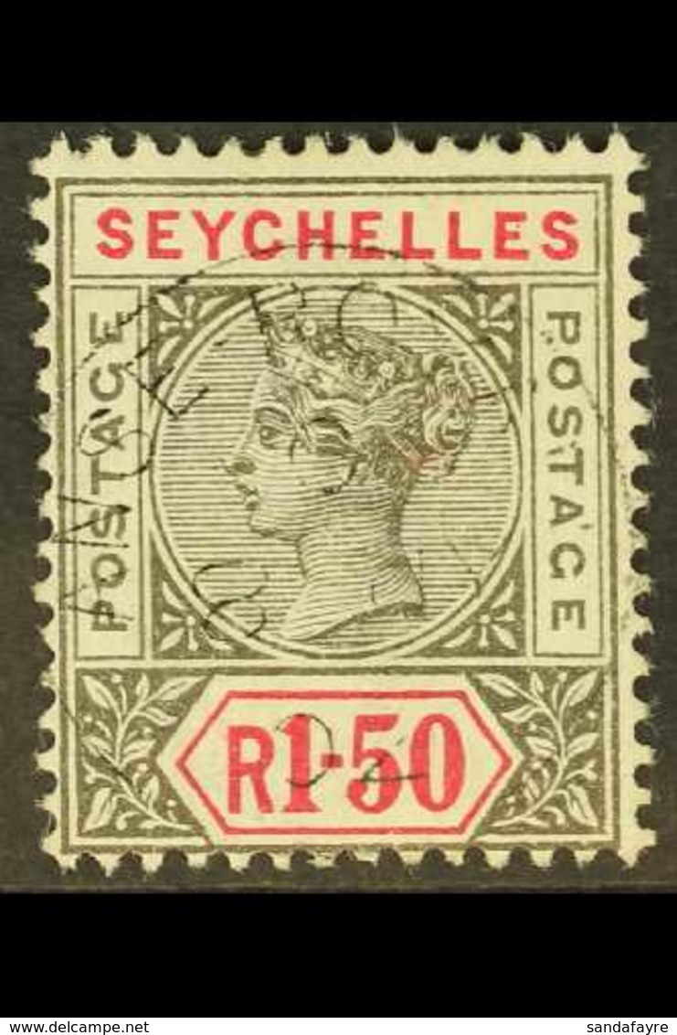 1897-1900 1.50r Grey & Carmine, SG 35, Very Fine Used With Fully Dated "Anse Royale" Cds Cancel, Fresh. For More Images, - Seychelles (...-1976)