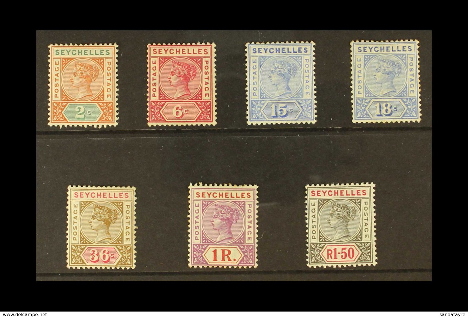 1897-1900 Set To 36c Plus 1R And 1R50, SG 28/32 & 34/35, Fine Mint. (7 Stamps) For More Images, Please Visit Http://www. - Seychelles (...-1976)