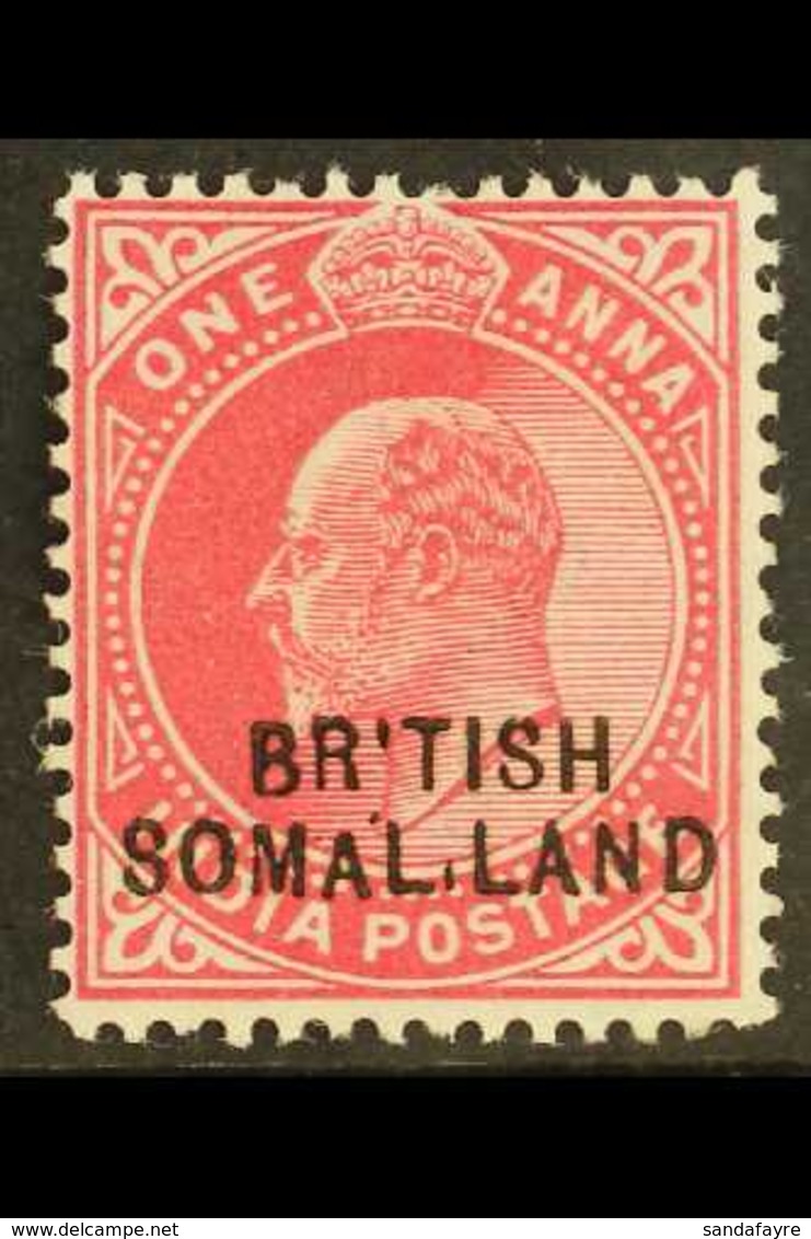 1903 (Oct) KEVII 1a Carmine "SOMAL.LAND" Variety, SG 26d, Fine Mint. For More Images, Please Visit Http://www.sandafayre - Somaliland (Protectorat ...-1959)