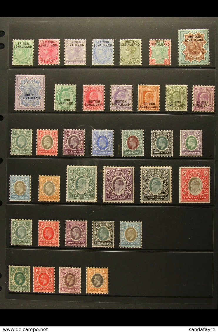 1903-1951 FINE MINT ALL DIFFERENT COLLECTION With 1903 India Overprinted (overprint At Top) QV Range To 3R, (overprint A - Somaliland (Herrschaft ...-1959)