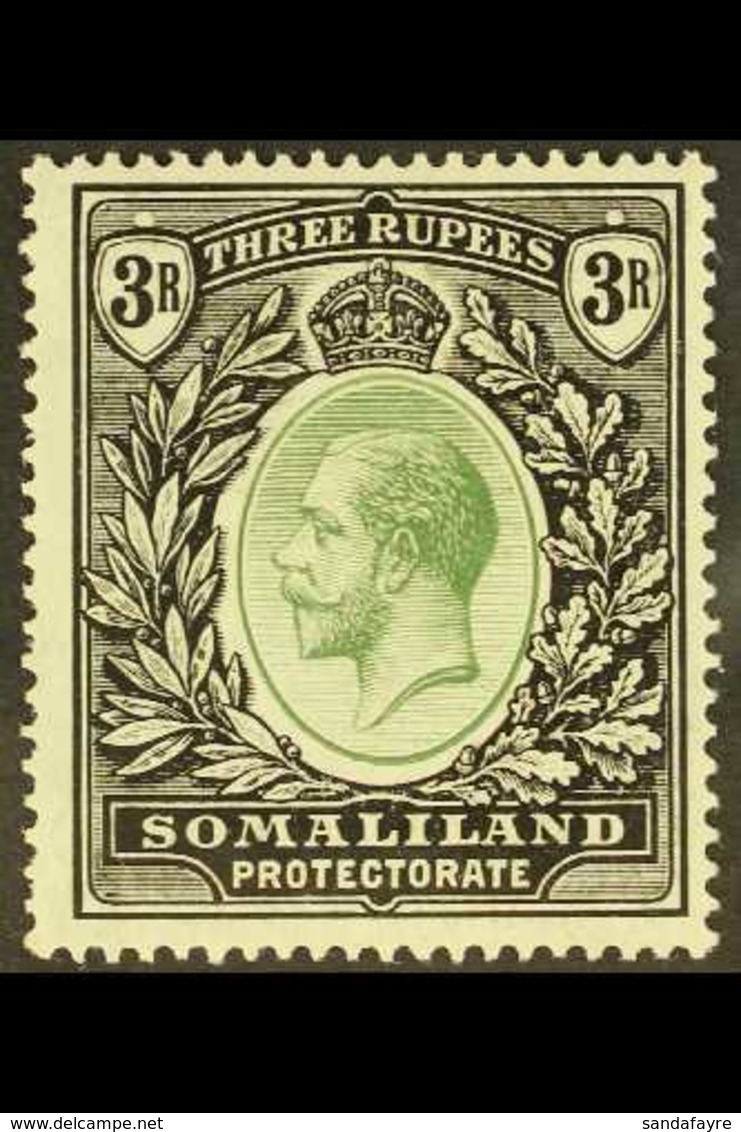 1912-19 3r Green & Black, SG 71, Fine Mint For More Images, Please Visit Http://www.sandafayre.com/itemdetails.aspx?s=62 - Somaliland (Herrschaft ...-1959)