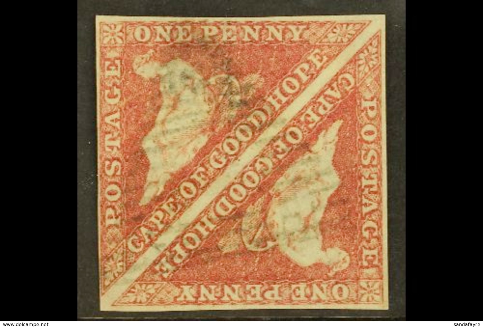 CAPE OF GOOD HOPE 1855-63 1d Deep Rose-red Triangular, SG 5b, A Fine Used PAIR With Close To Large Margins All Round And - Zonder Classificatie