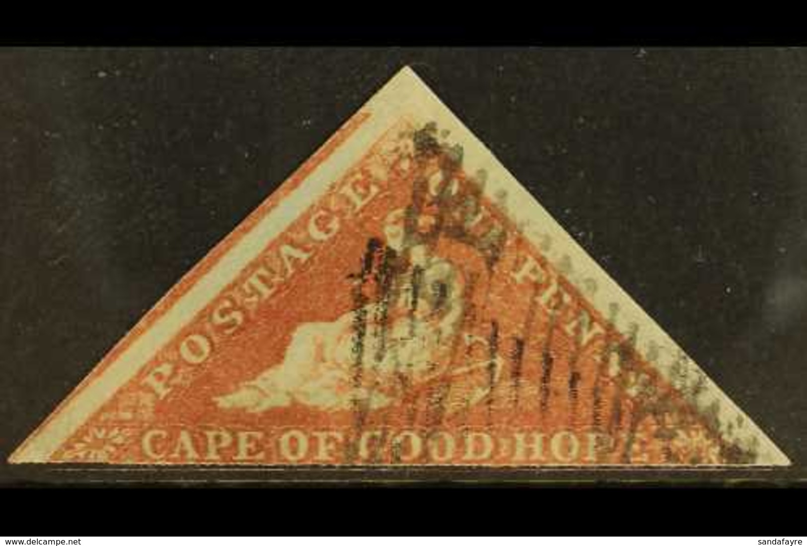 CAPE OF GOOD HOPE 1853 (blued Paper) 1d Pale Brick-red, SG 1, 2 Big Margins, Used. For More Images, Please Visit Http:// - Non Classés