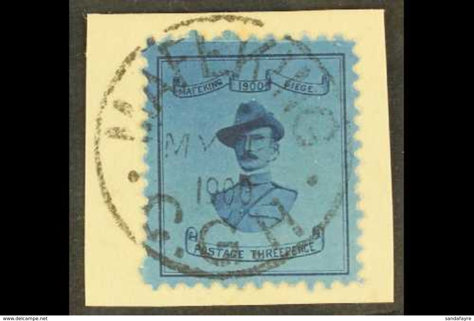 MAFEKING SIEGE 1900 3d Deep Blue On Blue, Narrow Type Baden-Powell, SG 20, Fine Used On A Neat Piece Tied By May 16th Ma - Ohne Zuordnung