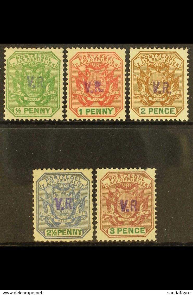 TRANSVAAL RUSTENBURG British Occupation 1900 Complete Set Of Values To 3d With Violet "V.R." Handstamps, SG 1/5, Mint, T - Non Classés