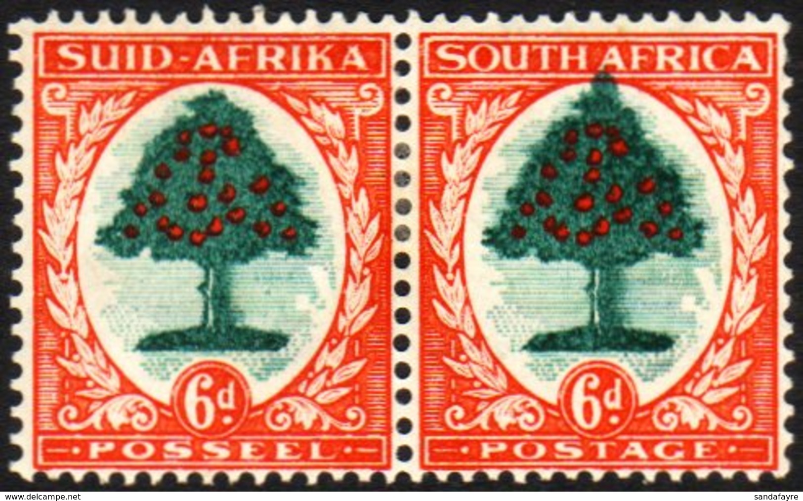 1933-48 6d Die I, EXTENDED TREE VARIETY (Union Handbook V1), SG.61, Mint, Heavier Hinge Remains. For More Images, Please - Sin Clasificación