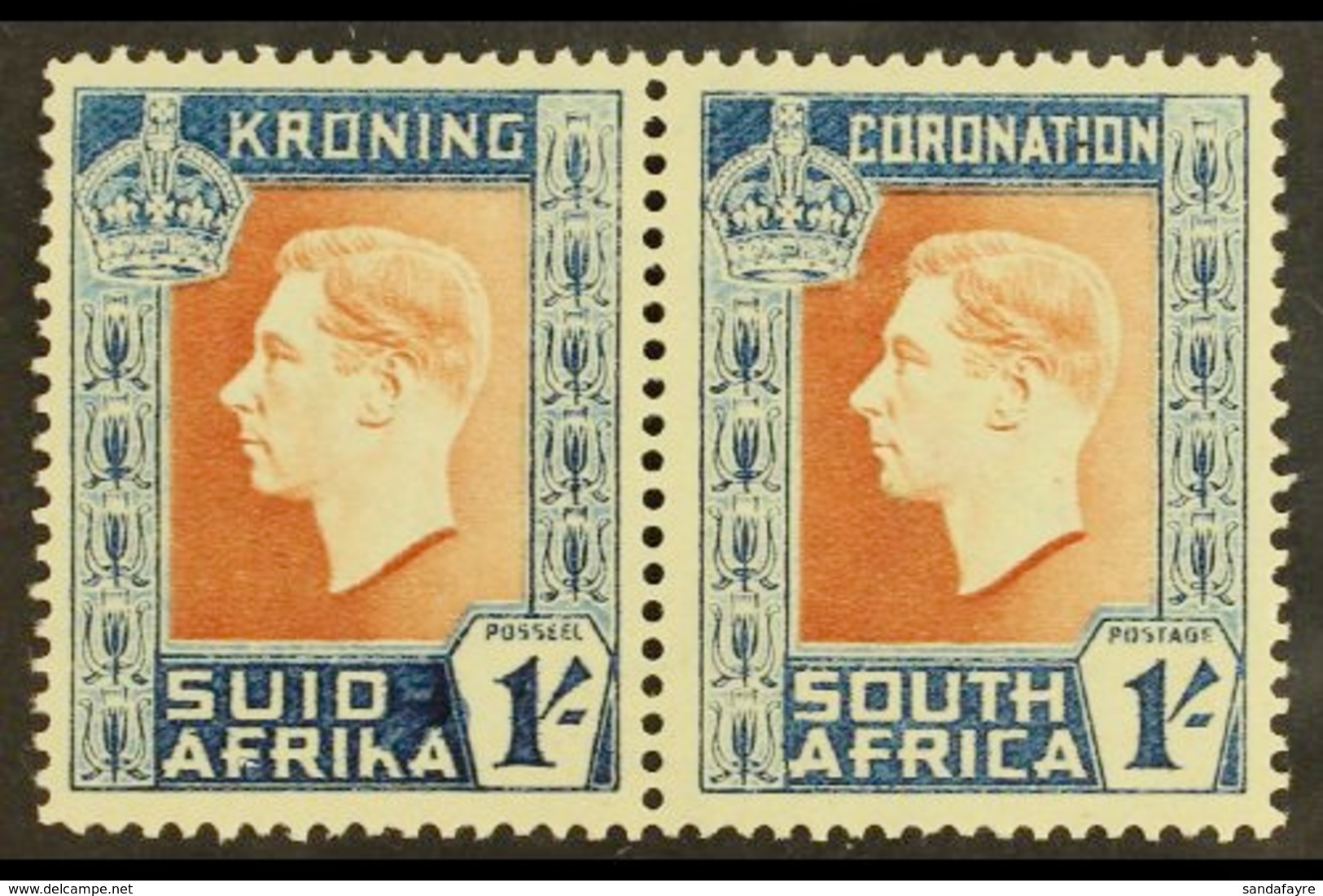 1937 1s Coronation, Hyphen Omitted On Afrikaans Stamp, SG 75a, Never Hinged Mint. For More Images, Please Visit Http://w - Ohne Zuordnung