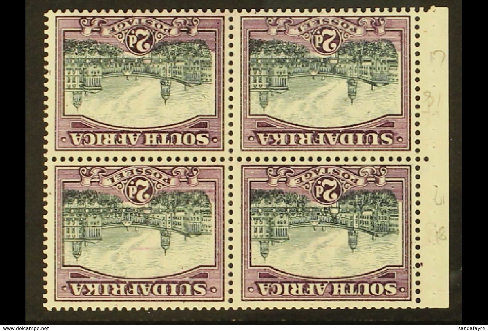 BOOKLET PANE 1931 2d Watermark Inverted, COMPLETE PANE OF FOUR From Rare 1931 3s Rotogravure Booklets, As SG 44bw, Fine  - Non Classés