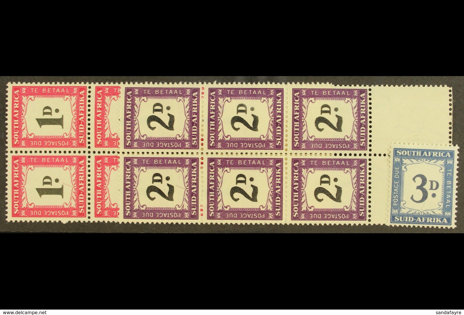 POSTAGE DUE VARIETY 1950-8 1d, 2d & 3d Diagonal Line Below Value Varieties, D39/41, 3d Is A Single Stamp, 1d & 2d In Pos - Ohne Zuordnung