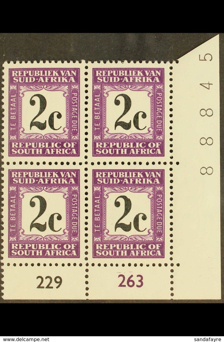 POSTAGE DUE 1971 2c Black And Deep Reddish Lilac With Afrikaans At The Top, SG D71 Or SACC 57aH, Very Fine Mint CONTROL  - Non Classés