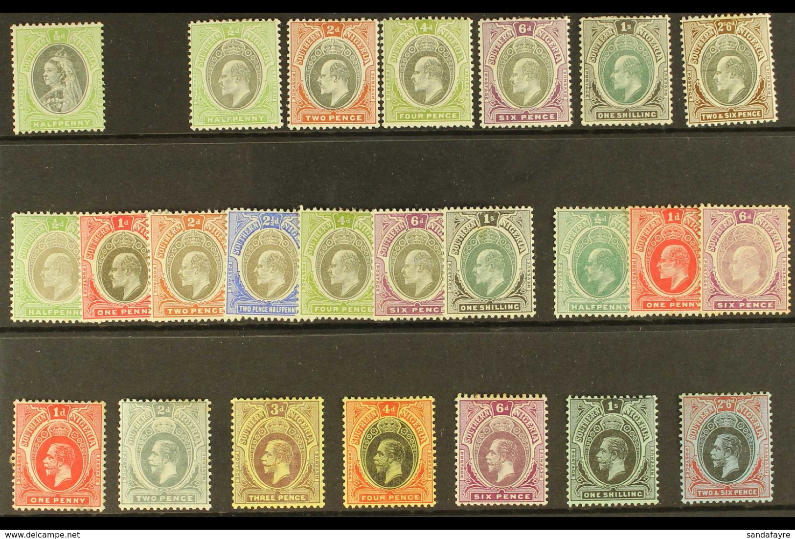1901-1912 ALL DIFFERENT MINT SELECTION Presented On A Stock Card That Includes 1903-04 Most Values To 1s & 2s6d; 1904-09 - Nigeria (...-1960)