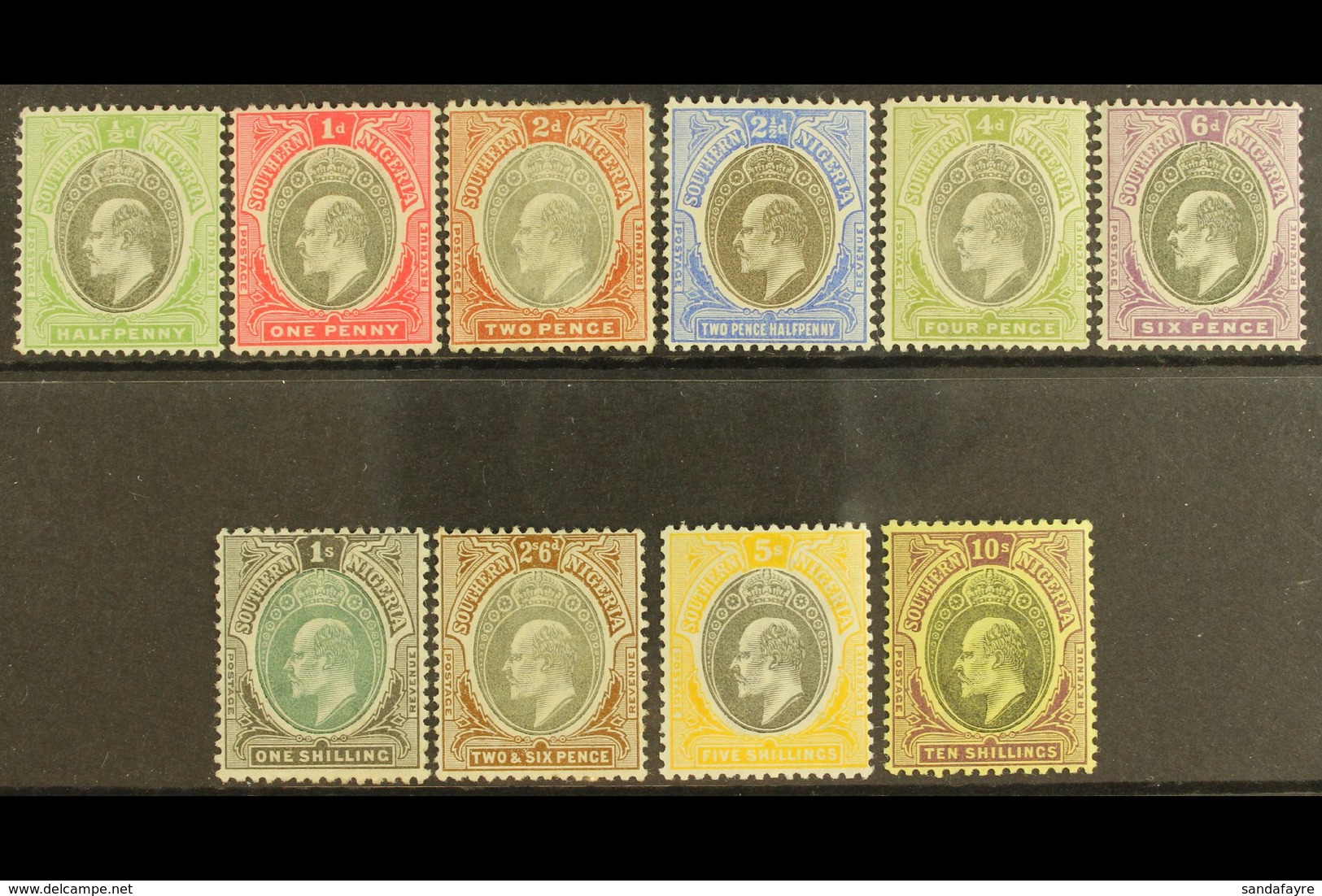 1903-04 Watermark Crown CA Definitive Set Complete To 10s, SG 10/19, Fine Mint. (10 Stamps) For More Images, Please Visi - Nigeria (...-1960)