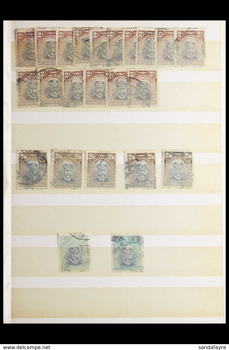 1924-9 USED "ADMIRALS" ACCUMULATION CAT 3K+. A Small Stockbook Stuffed With A Duplicated Used Range Of All Values To 5s  - Rhodésie Du Sud (...-1964)