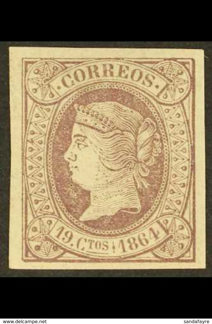 1864 19c Lilac On Lilac (SG 78, Edifil 66, Michel 58), Very Fine Mint, Four Large Margins, Very Fresh. For More Images,  - Sonstige & Ohne Zuordnung