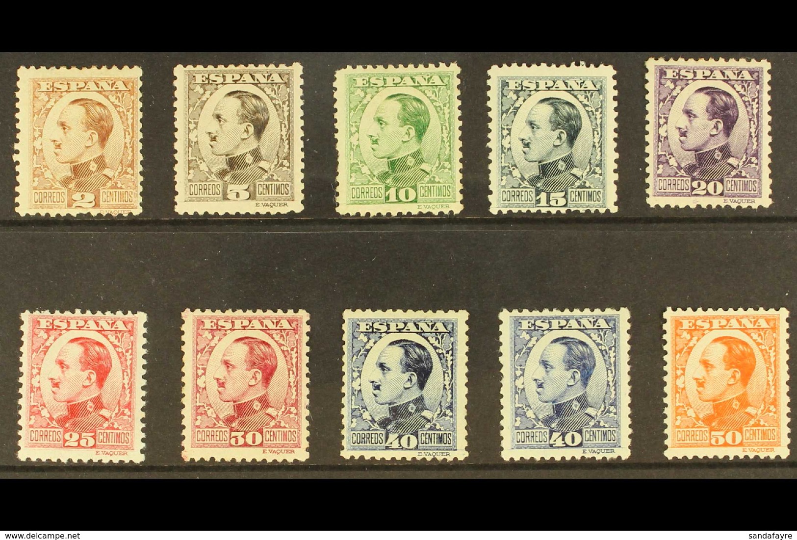 1930-31 King Alphonso XIII Complete Set Including Both Types 40c (SG 583/92, Edifil 490/98), Fine Mint. (10 Stamps) For  - Autres & Non Classés