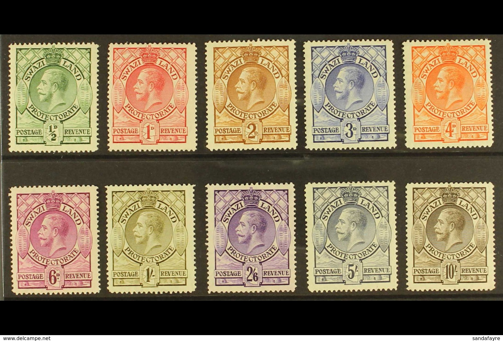 1933 Definitives Set Complete, SG 11/20, Very Fine Mint (10 Stamps) For More Images, Please Visit Http://www.sandafayre. - Swasiland (...-1967)