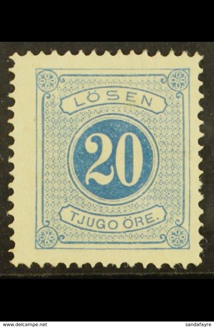 POSTAGE DUE 1874 20o Blue Clear Colour, Facit Lg6a, Superb Mint (seems To Be Never Hinged With A Tiny Possibly Natural G - Altri & Non Classificati