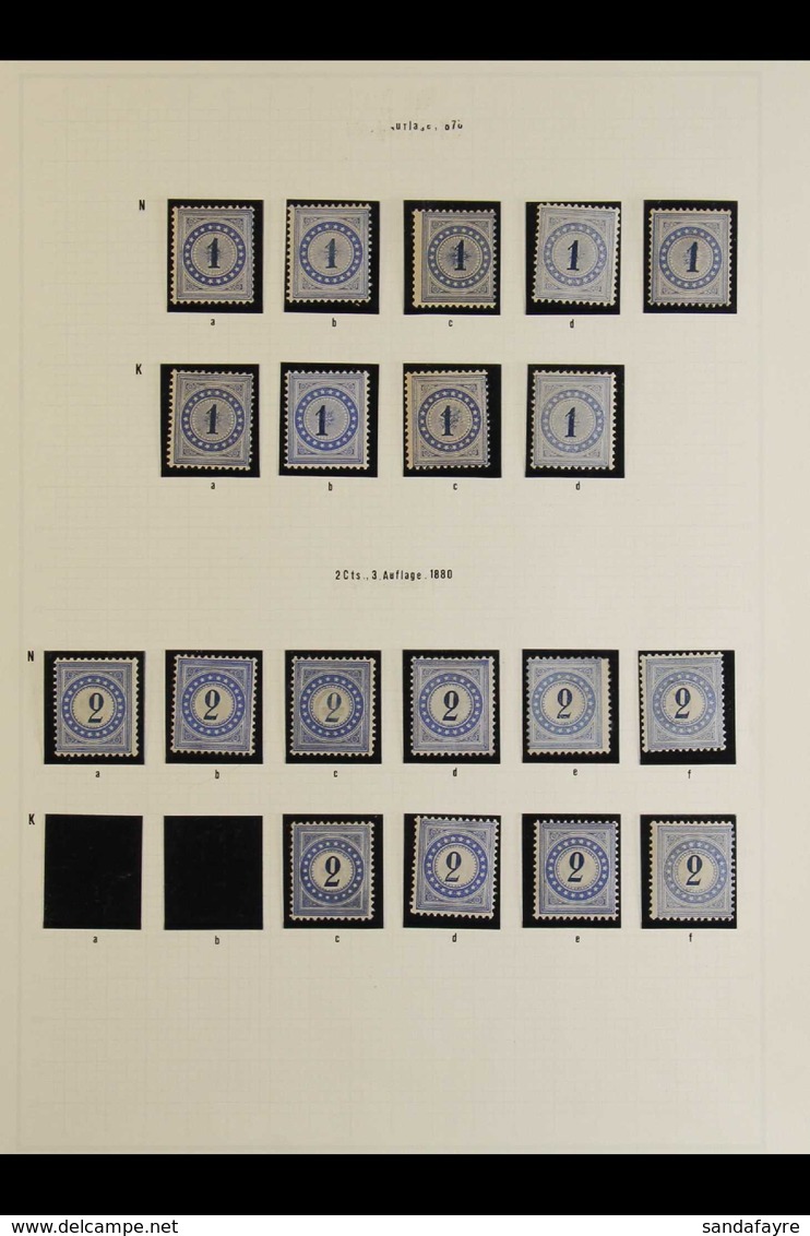 POSTAGE DUES 1878-1882 MINT COLLECTION With Many Shades, Frame Types And Normal/inverted Frames Varieties Presented In H - Sonstige & Ohne Zuordnung