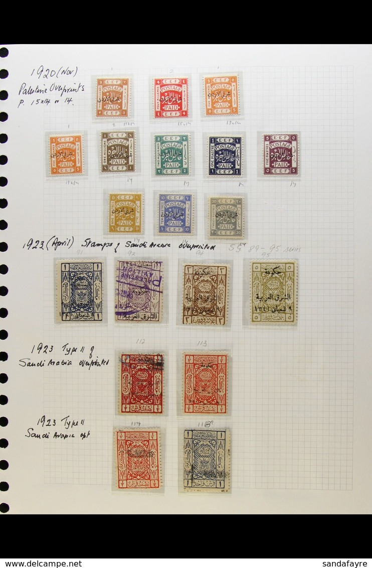 1920-1943 MOSTLY MINT COLLECTION In Hingeless Mounts On Album Pages, Incl. (all Mint) 1920 Ovpts To 10p & 20p, 1923 (Apr - Jordanie