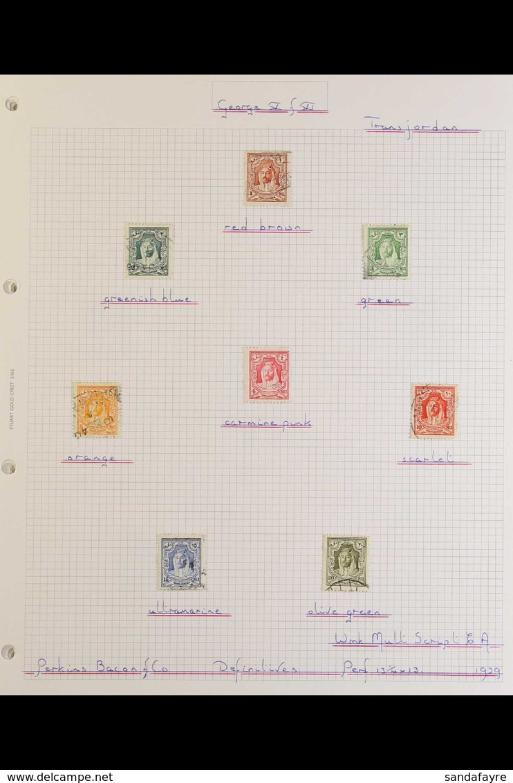 1930-47 FINE USED COLLECTION Principally A KGVI Collection We See The Perf.13½x13 Printings From The 1930-9 Defins Plus  - Jordanien