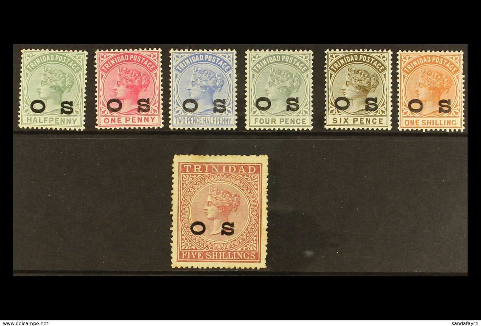 1894 OFFICIAL Complete Set, SG O1/7 Mint, The ½d - 1s Are Never Hinged. (7 Stamps) For More Images, Please Visit Http:// - Trinidad Y Tobago