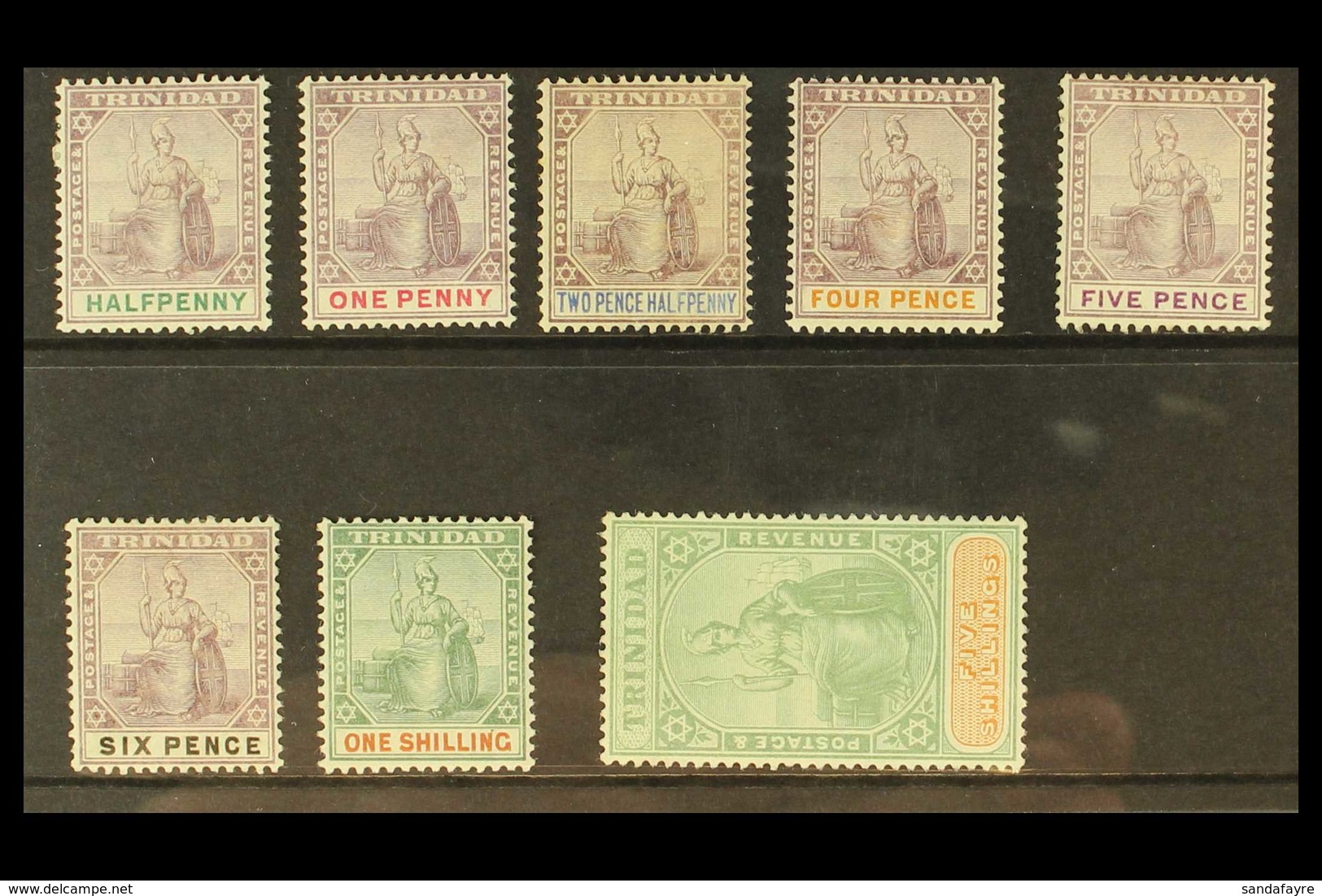 1896-1906 Set To 5s, SG 114/122, Fine Mint. (8 Stamps) For More Images, Please Visit Http://www.sandafayre.com/itemdetai - Trinidad & Tobago (...-1961)