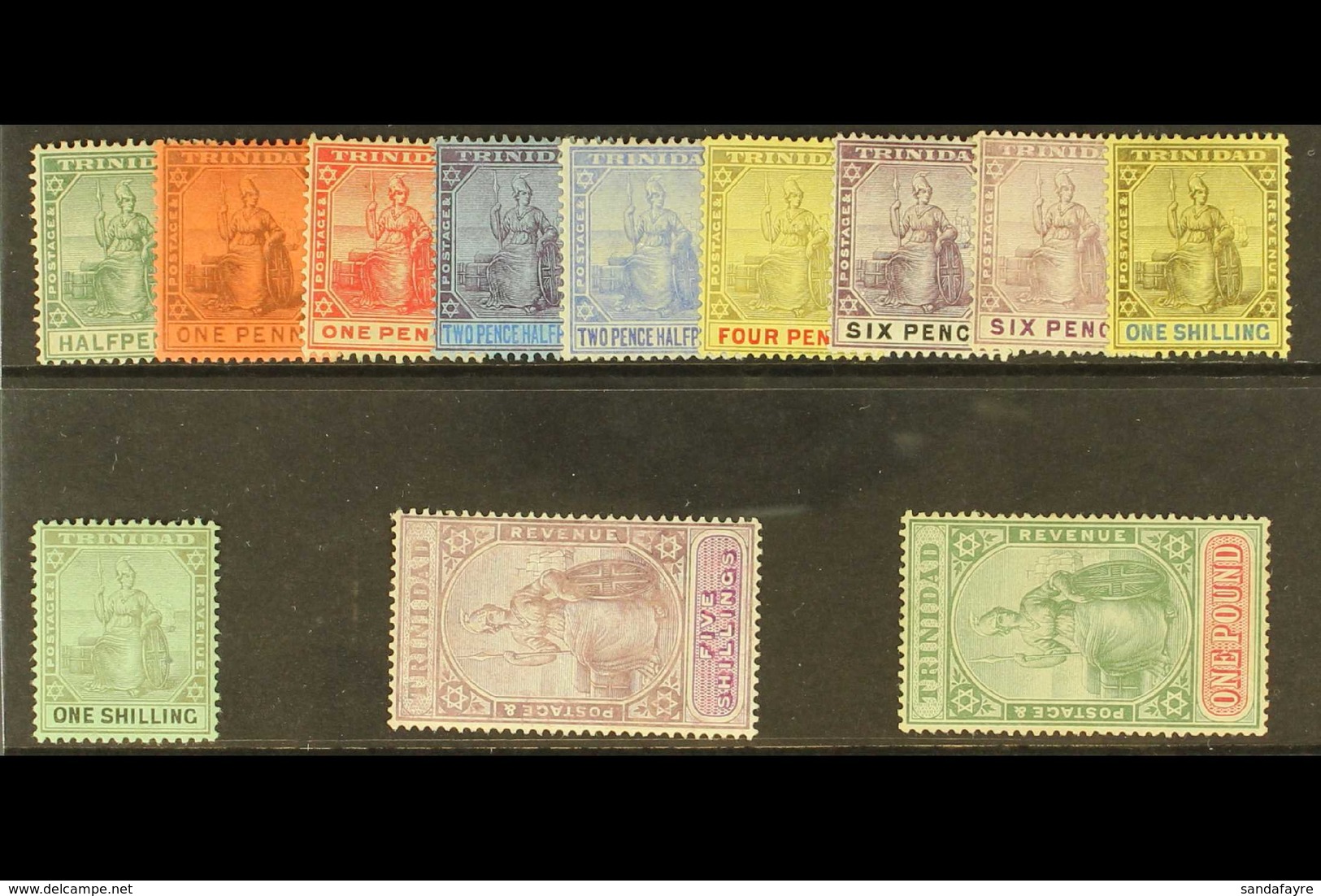1904-09 Set (less 1s Black And Blue On Yellow), SG 133/145, Fine Mint. (12 Stamps) For More Images, Please Visit Http:// - Trinidad & Tobago (...-1961)