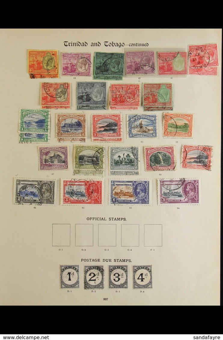 1913-35 USED COLLECTION A Collection Presented On Busy Printed Imperial Pages, Often With Postmark Or Shade Interest Tha - Trinité & Tobago (...-1961)