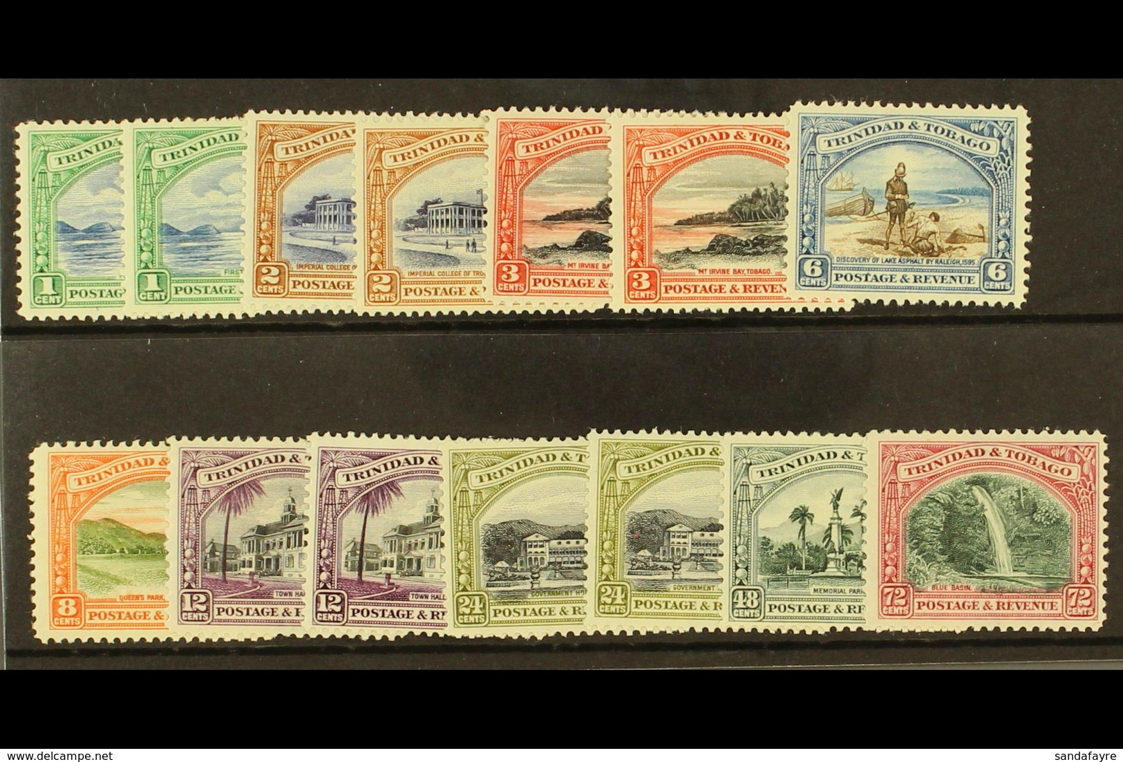 1935-37 Pictorial Set, SG 230/238, With Additional Perf 12½ Values Less 6c, Fine Mint. (14) For More Images, Please Visi - Trinidad & Tobago (...-1961)