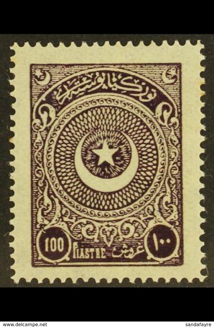 1923-25 100pi Dark Violet 'Star & Half-moon In Circle', Mi 824, Very Fine Mint. Superb Well Centered Stamp. For More Ima - Autres & Non Classés