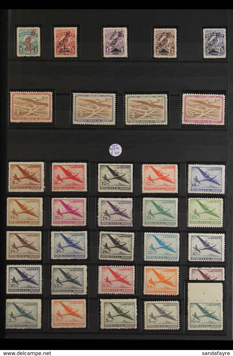 1945-1965 VIRTUALLY COMPLETE SUPERB MINT COLLECTION On Stock Pages, Many Stamps Are Never Hinged, ALL DIFFERENT, Include - Uruguay