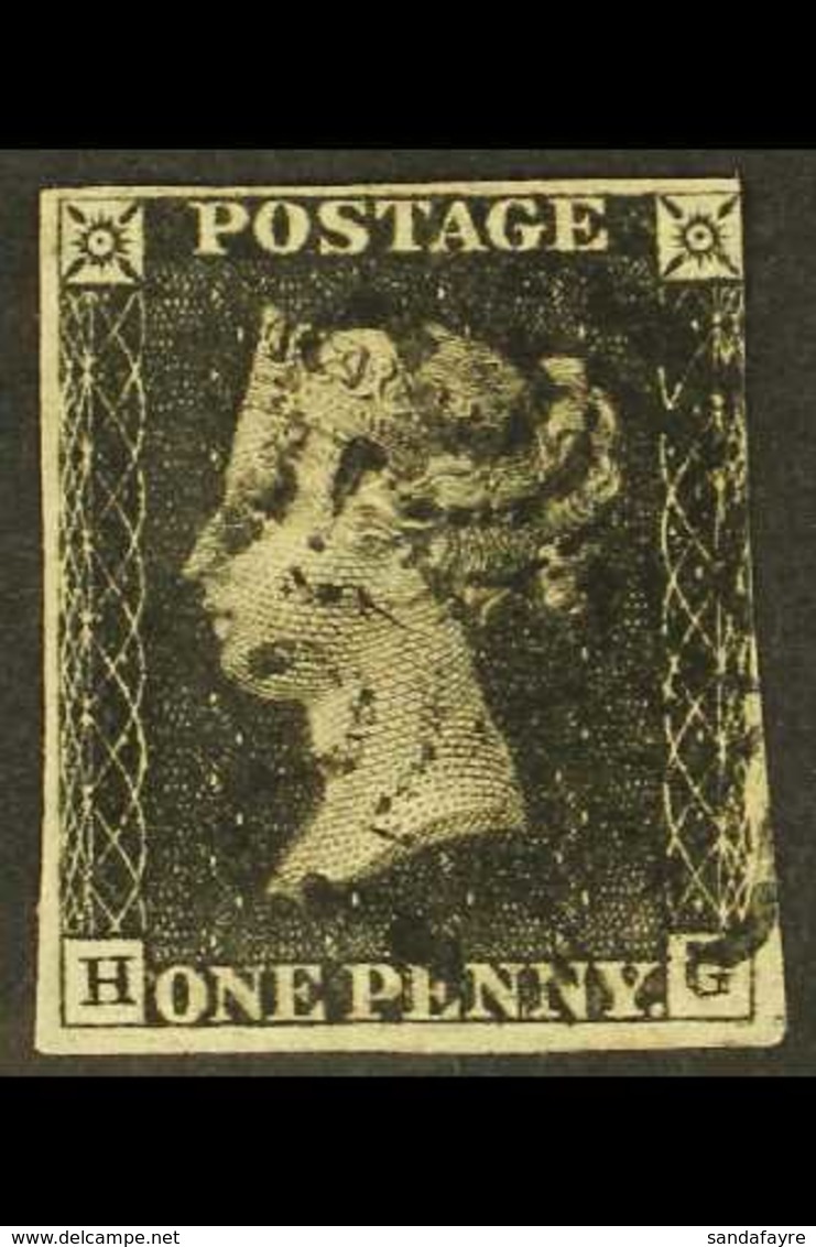 1840 1d Black, SG 2, Plate 6, Check Letters "F - G", 3½ Clear Margins, Good Used With Light Black Maltese Cross Cancella - Ohne Zuordnung