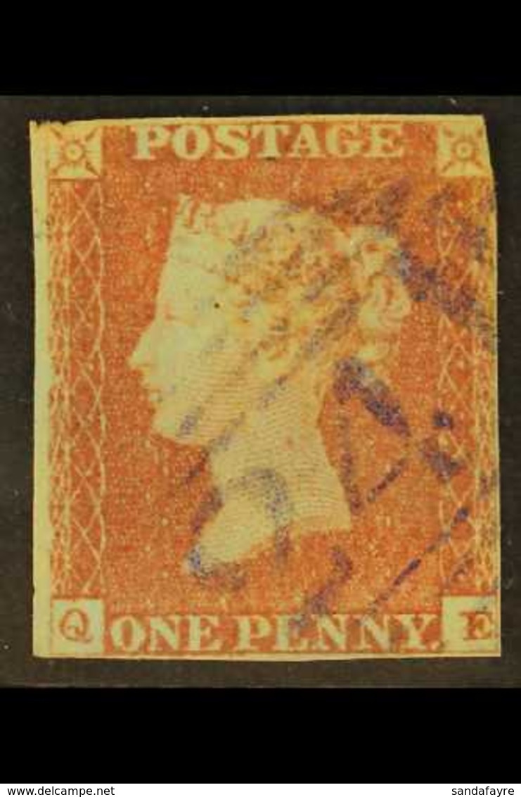 1841 1d Red "QE", With Rare VIOLET Large Part "241" Cancel Of Denbigh, Just Cut In At Right, Cat SG £4000. For More Imag - Sonstige & Ohne Zuordnung