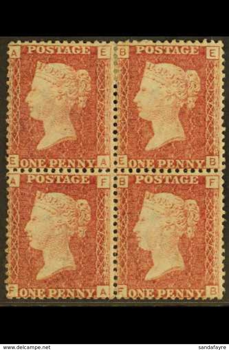 1864-79 1d Red, SG 43 Plate 177, Mint Block Of Four With Two Never Hinged. For More Images, Please Visit Http://www.sand - Sonstige & Ohne Zuordnung