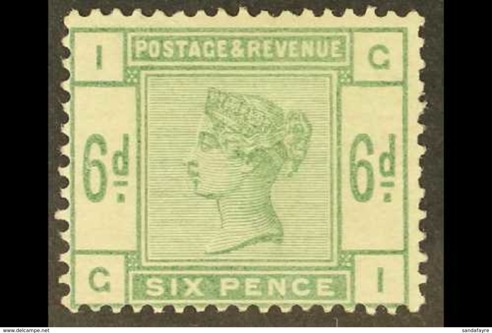 1883-84 6d Dull Green, SG 194, Mint Very Lightly Hinged, Cat £625. For More Images, Please Visit Http://www.sandafayre.c - Autres & Non Classés