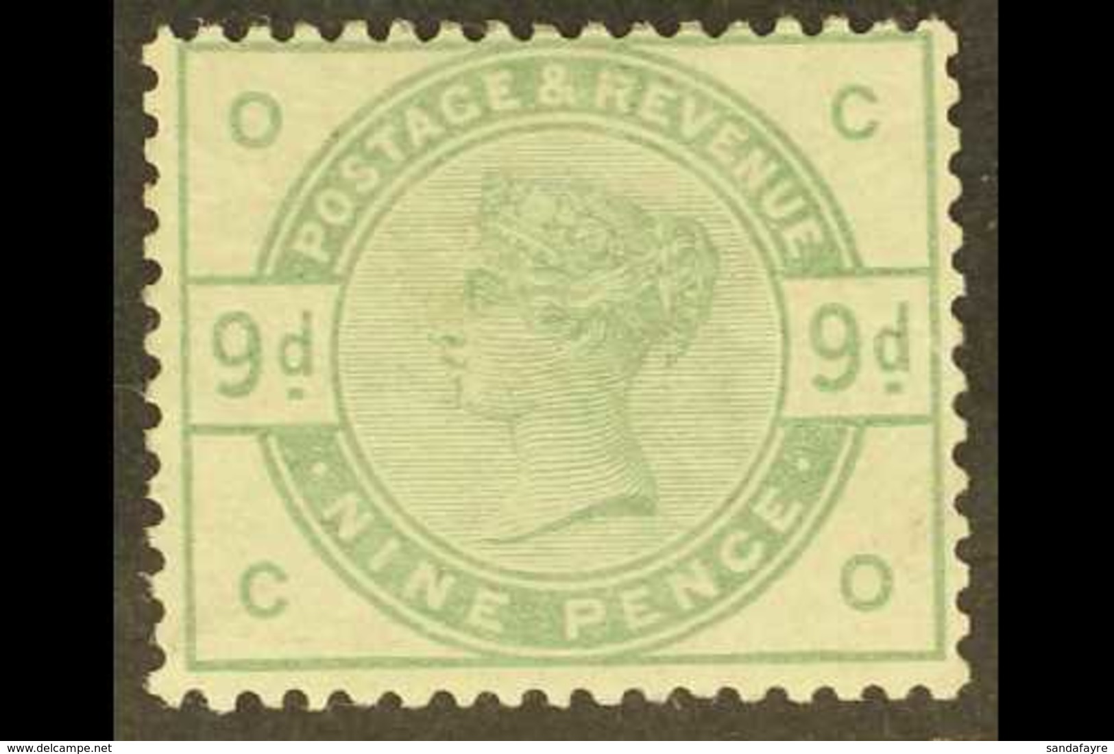 1883-84 9d Dull Green, SG 195, Mint Very Lightly Hinged, Cat £1250. For More Images, Please Visit Http://www.sandafayre. - Autres & Non Classés