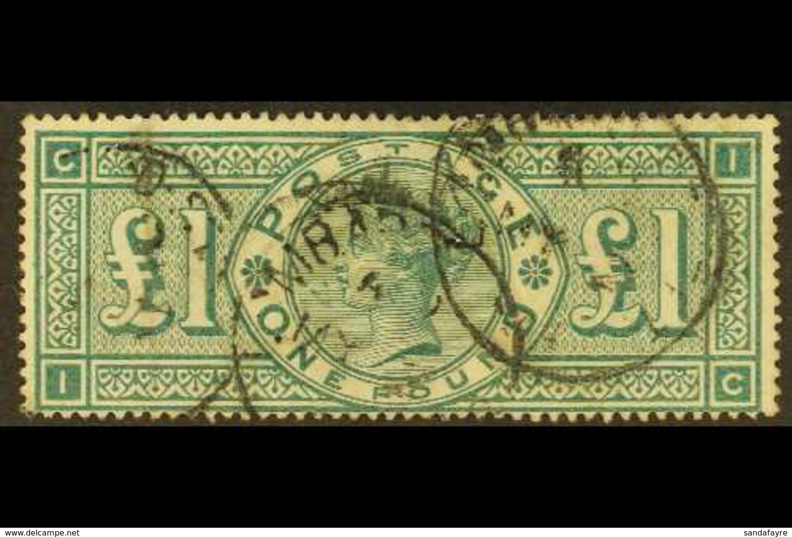1887-92 £1 Green, SG 212, Used With Cds Pmks, Light Vertical Mark At Left. Fresh And Attractive, For More Images, Please - Autres & Non Classés