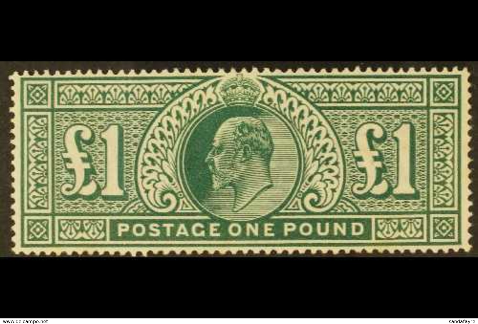 1902 £1 Dull Blue- Green De La Rue, SG 266, Mint Very Lightly Hinged (so Lightly Hinged That It Was Previous Purchased A - Non Classés