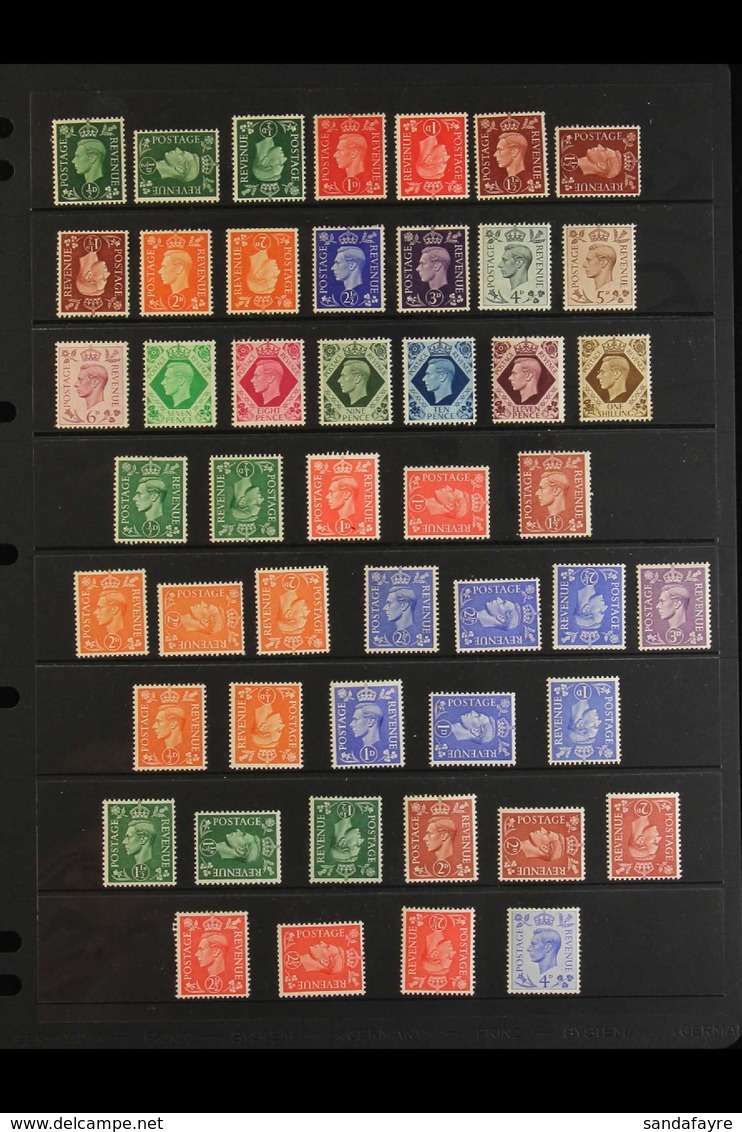 1937-52 KING GEORGE VI DEFINITIVES CAT £3000+ A Never Hinged Mint, Fine Mint And Used Large Assembly On Album Pages, Wit - Non Classés