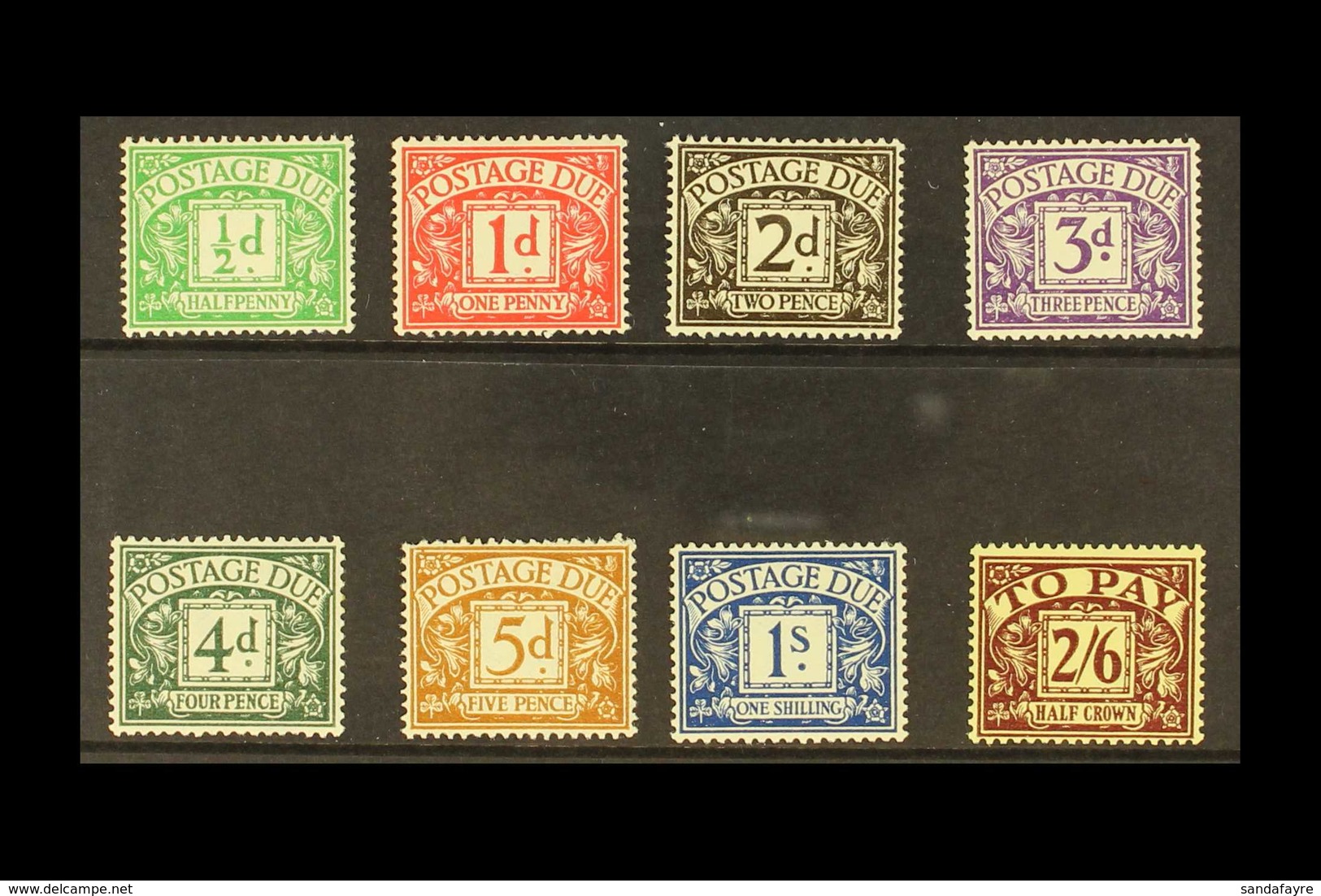 POSTAGE DUE 1937-38 King George VI Complete Set, SG D27/D34, Never Hinged Mint. (8 Stamps) For More Images, Please Visit - Non Classés