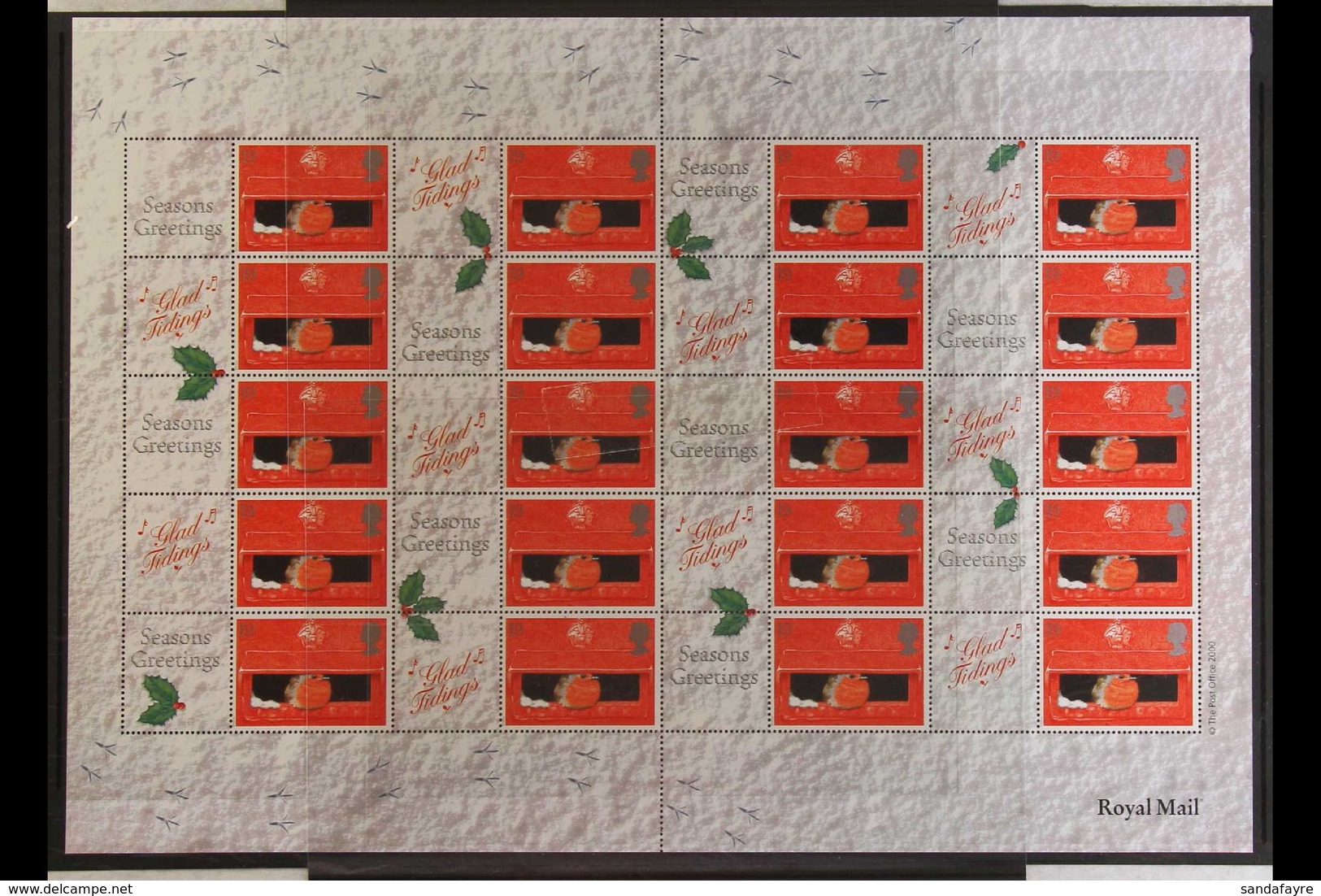 2000 SMILER SHEET 19p "Robins" Smiler Sheet, SG LS2, Never Hinged Mint Complete Sheet For More Images, Please Visit Http - Sonstige & Ohne Zuordnung
