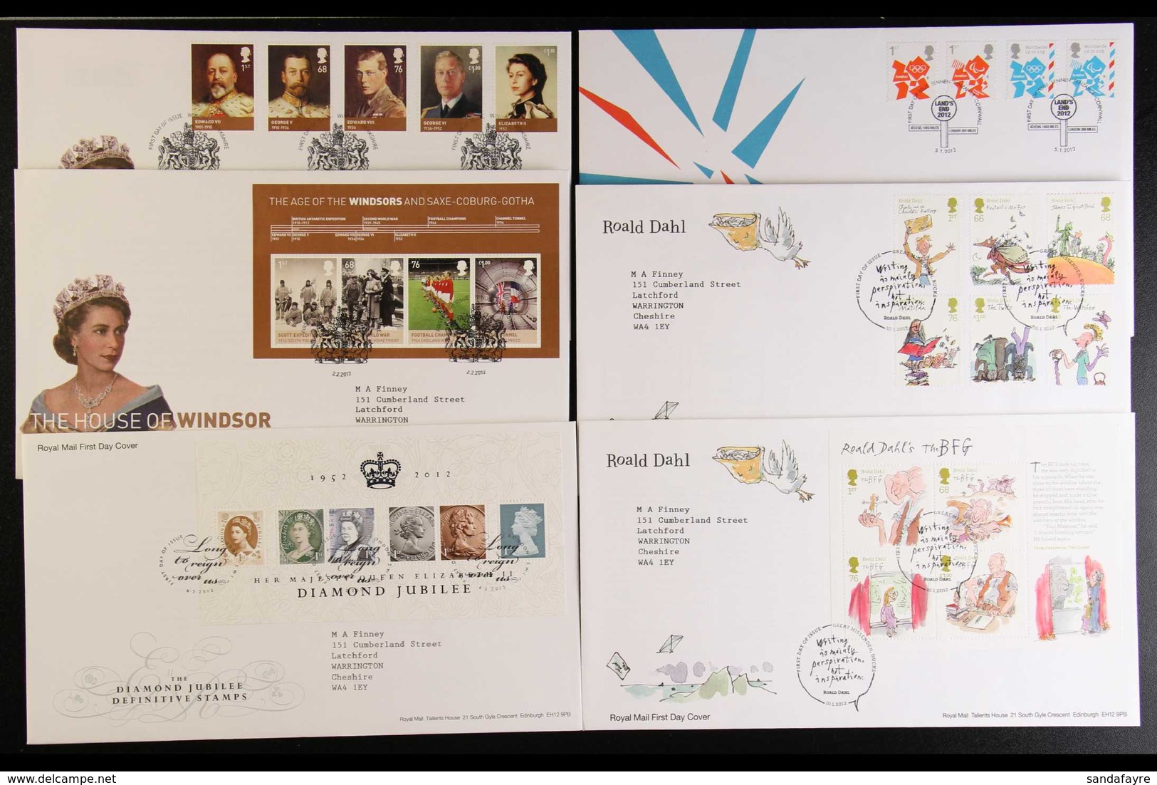 2012 COMPLETE COMMEMORATIVES COLLECTION. A Complete Collection Of Illustrated FDC With Neatly Typed Addresses (no Post & - FDC