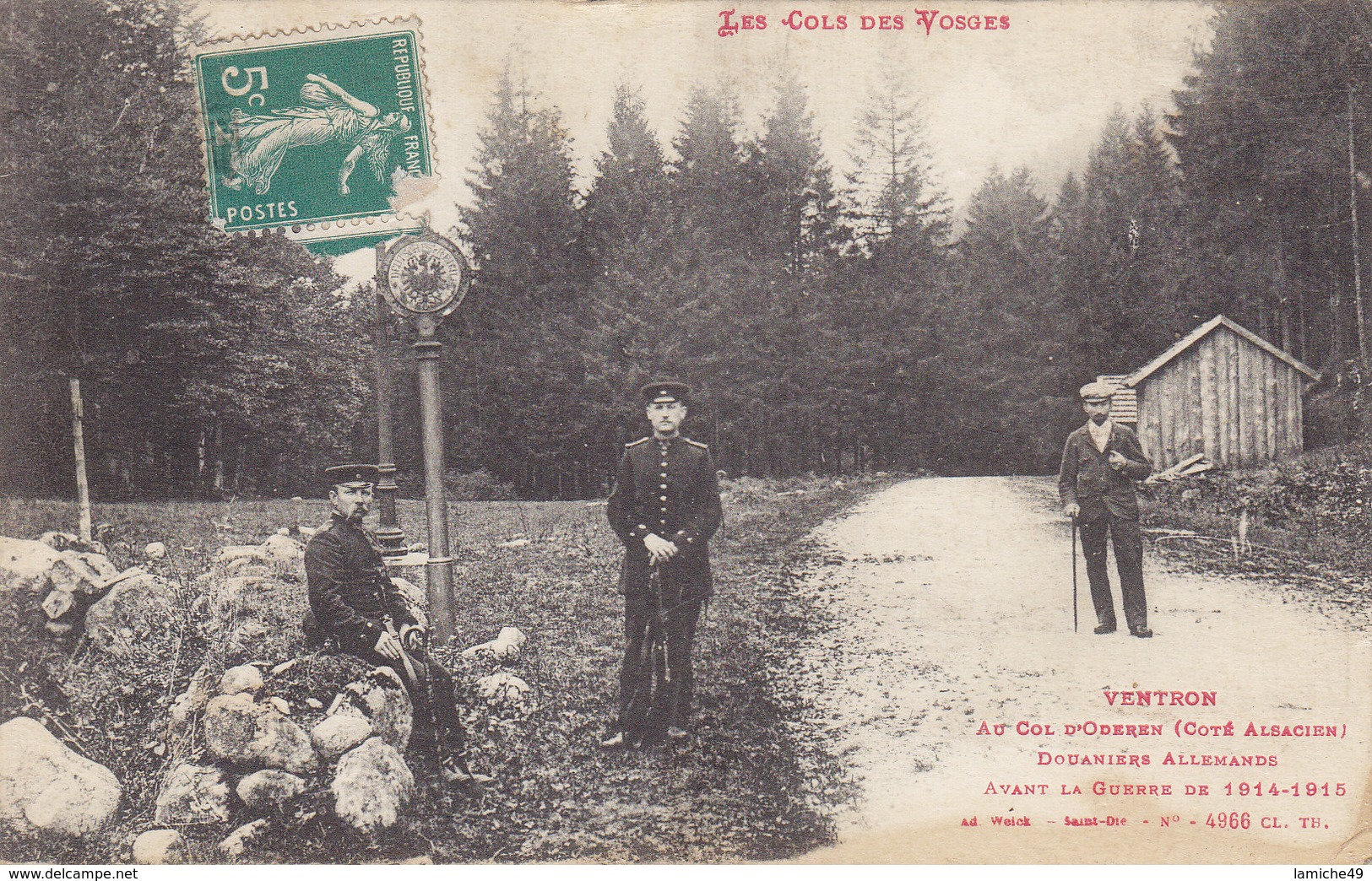 VENTRON - AU COL D’ODEREN DOUANIERS ALLEMANDS AVANT LA GUERRE 1914-DOUANE - Autres & Non Classés