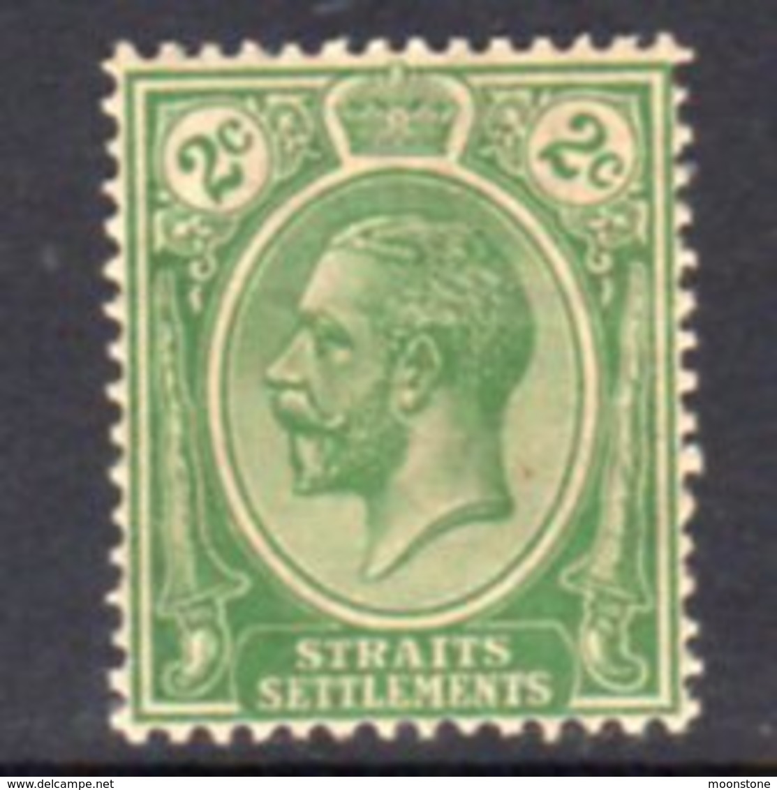 Malaya Straits Settlements GV 1921-33 2c Green, Wmk. Multiple Script CA, Hinged Mint, SG 219 - Straits Settlements