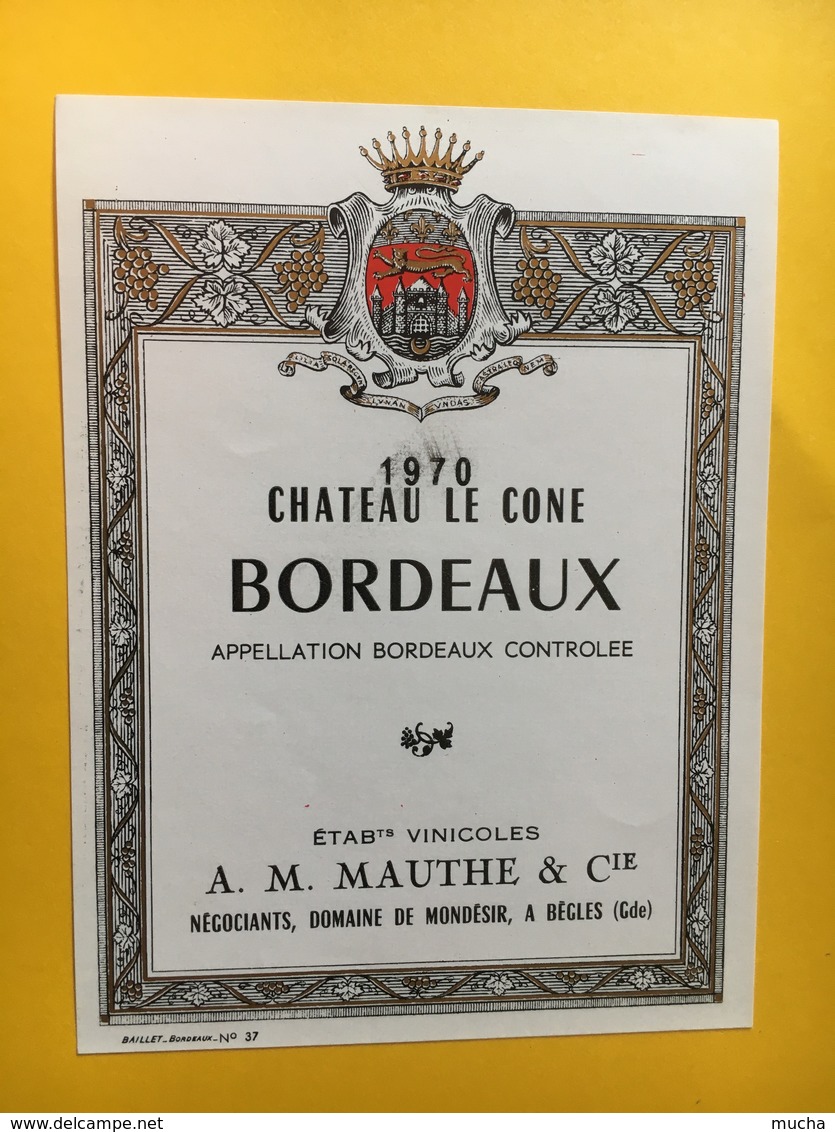 8969 - Château Le Cone 1970 - Bordeaux