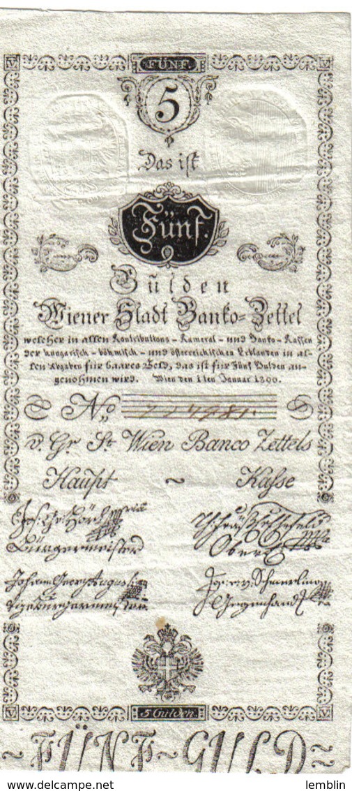 ASSIGNAT AUTRICHIEN DE 5 FLORINS DE 1800 - Autriche